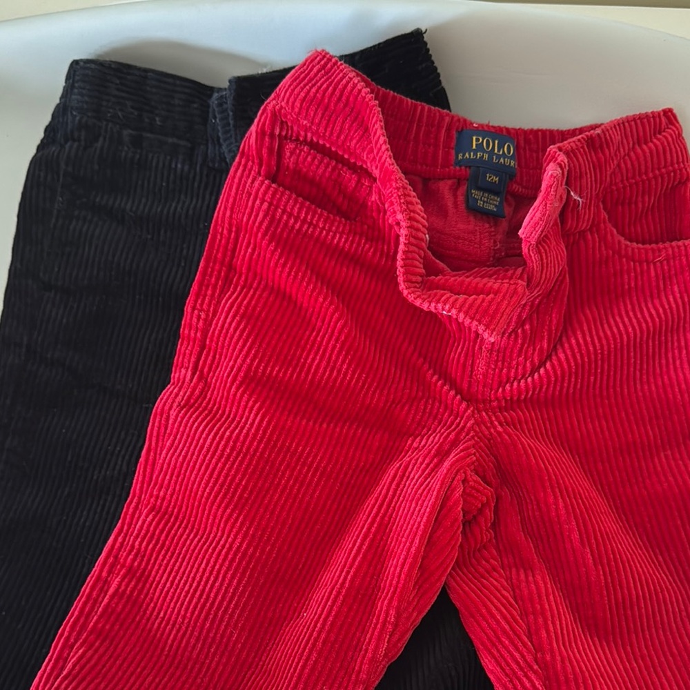 Polo by Ralph Lauren Red and Black Corduroy Casual Bottoms